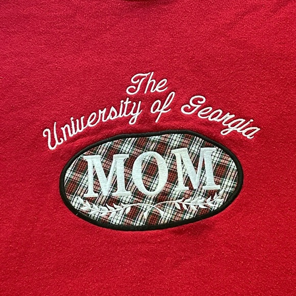 Vintage The University Of Georgia MOM Bulldogs Red Sweatshirt size Large - Picture 9 of 10